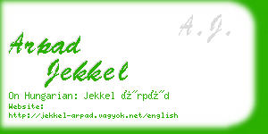 arpad jekkel business card